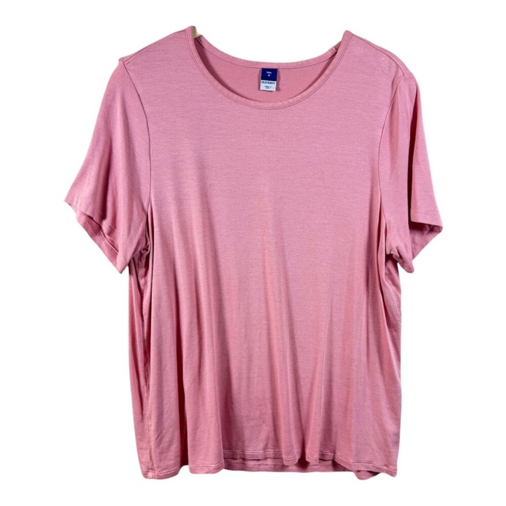 Old Navy Luxe Dusty Rose Pink Short Sleeve Tee Rayon Blend Womens M EUC